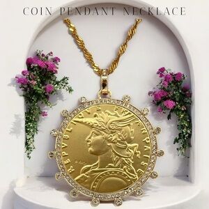Gold Coin Pendant Necklace